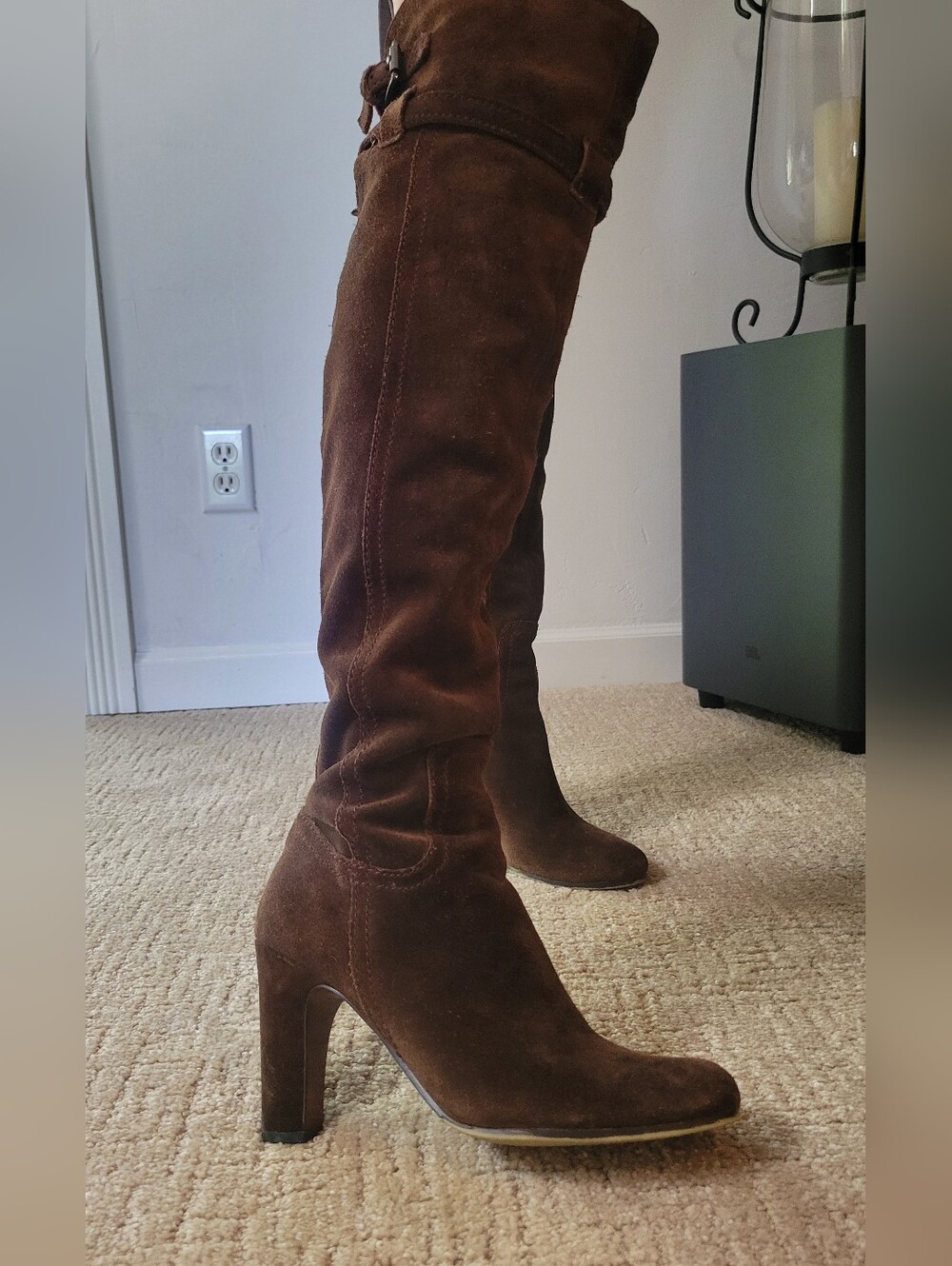 Brown suede Leather over-the-knee boots Sam Edelman Sutton Size 8